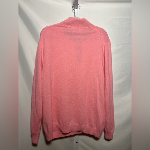 Tommy Bahama Pink Men’s Cashmere Button Mock Neck  Sweater - Picture 3 of 7